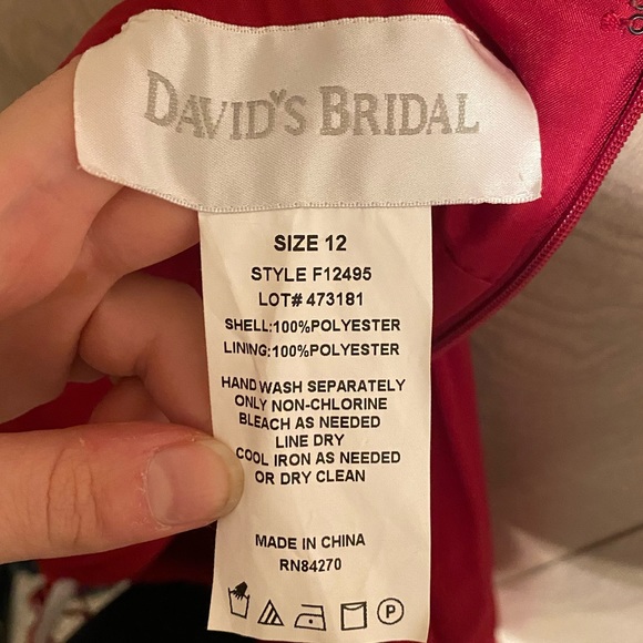 David’s Bridal Spaghetti Strap Chiffon Dress With Beaded Empire - Picture 9 of 9